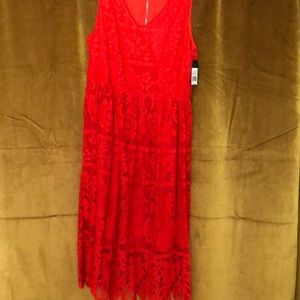 Red/ orange lace summer dress